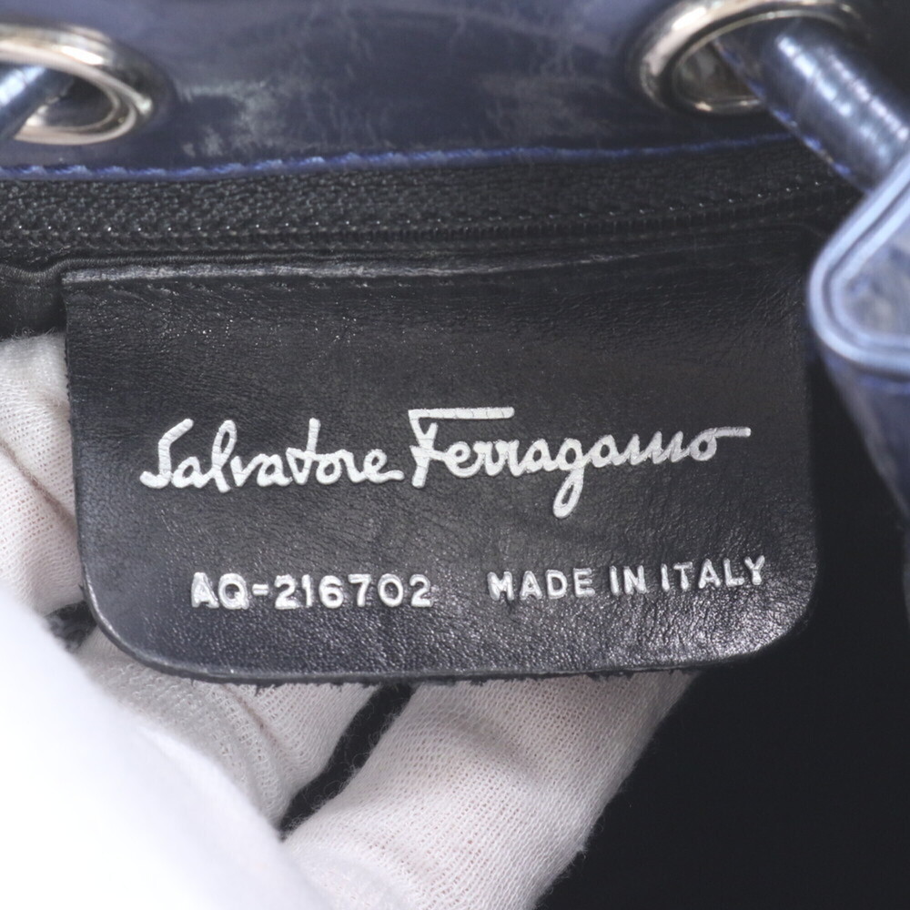 Salvatore Ferragamo Vara Ribbon 216702 Leather Mini Backpack Shoulder Bag for... - Picture 9 of 9